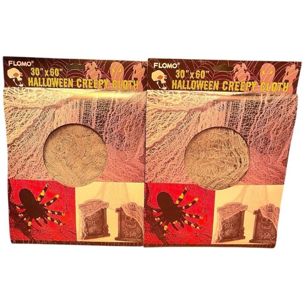 2 Packs~HALLOWEEN CREEPY DRAPE CLOTH  Gray  30" X 60"